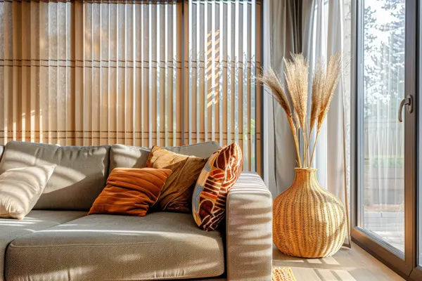 Vertikálne žaluzie na veľkých oknách